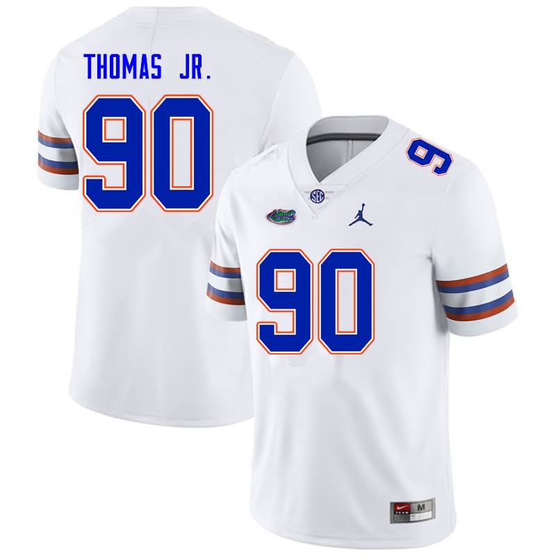 Men's NCAA Florida Gators Chris Thomas Jr. #90 Stitched Authentic Nike White College Football Jersey XNE4265RG